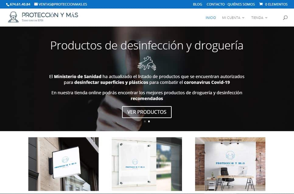 Diseño de la tienda online proteccionmas.es
