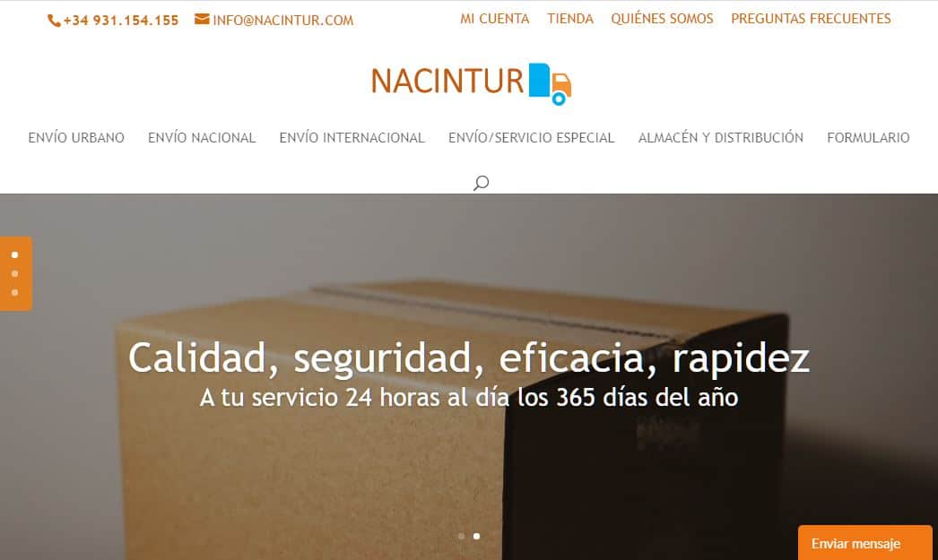 Construcción de la web para NACINTUR (una delegación de OLIMPOST)