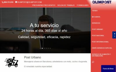Nueva web para OLIMPOST (una empresa de envíos y mensajería)