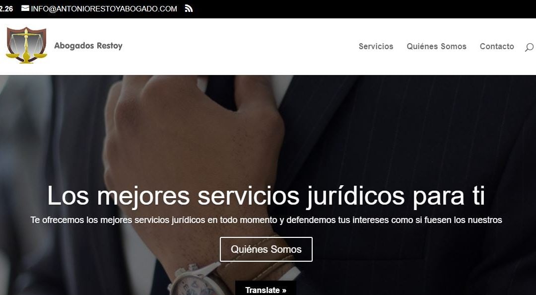 Diseño web del Bufete Abogados Restoy