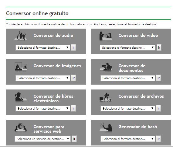Convertir a diferentes formatos digitales