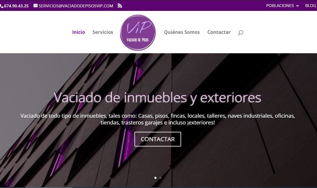 Otra web con servicios de mudanzas y saneado de inmuebles