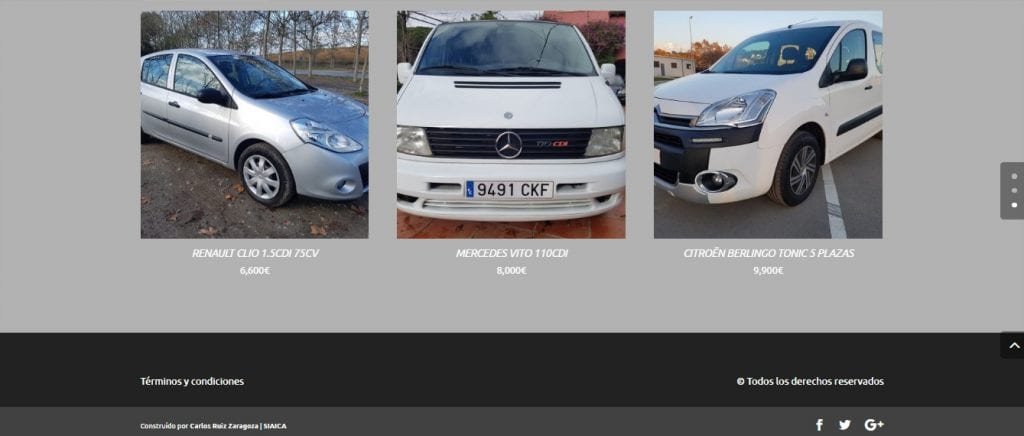 Captura de pantalla del footer